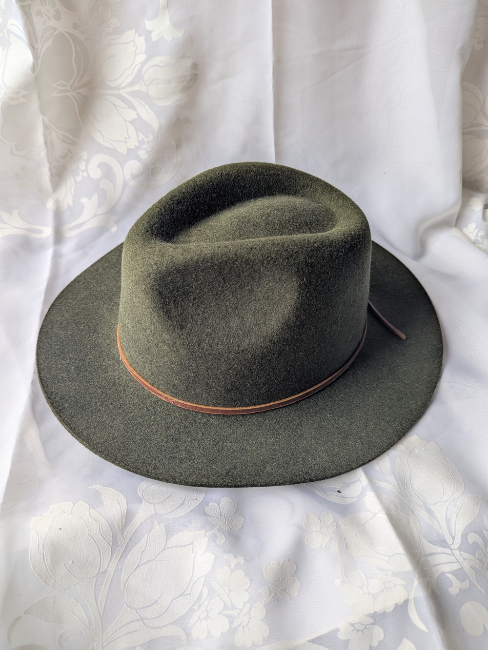 Brixton Olive Wide-Brim Wool Hat